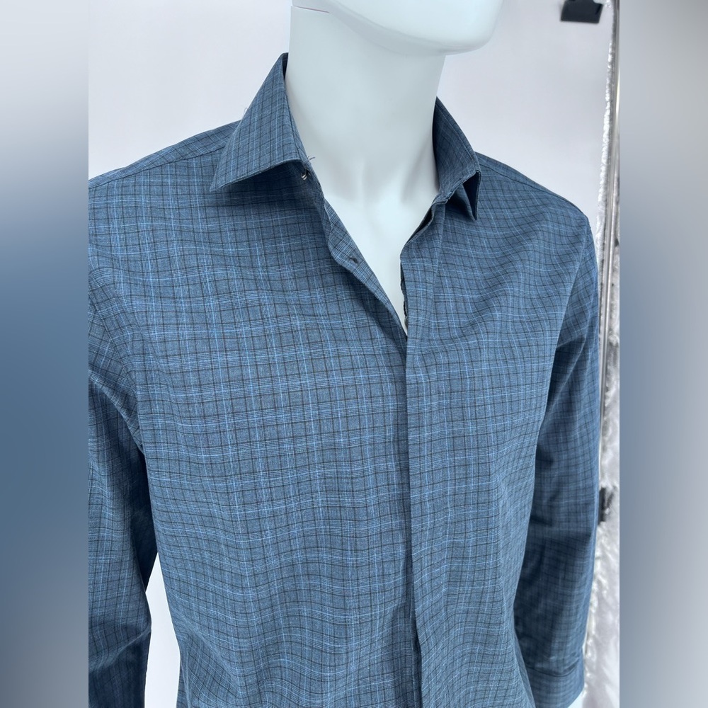 NWT John Varvatos Star USA Trim Fit Plaid Dress Shirt - Picture 7 of 16